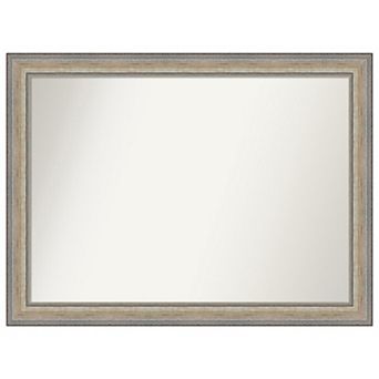 Fleur Silver Non-beveled Wood Bathroom Wall Mirror