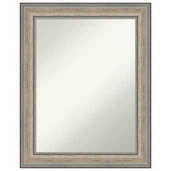Fleur Silver Non-beveled Wood Bathroom Wall Mirror