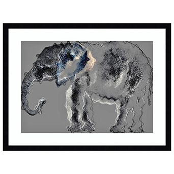 Elephant By Alex Caminker Wood Framed Wall Art Print