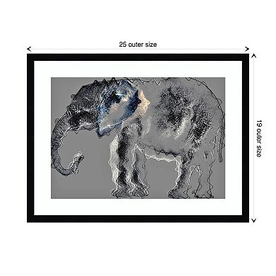 Elephant By Alex Caminker Wood Framed Wall Art Print