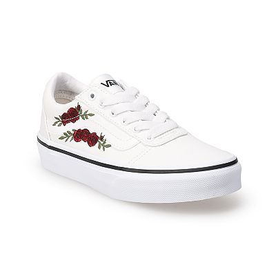 Vans Girls Ward Rose Embroidered Lace Up Shoes