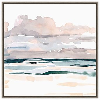Soft Coastal Abstract I By Emma Scarvey Framed Canvas Wall Art Print