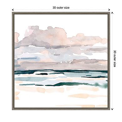 Soft Coastal Abstract I By Emma Scarvey Framed Canvas Wall Art Print