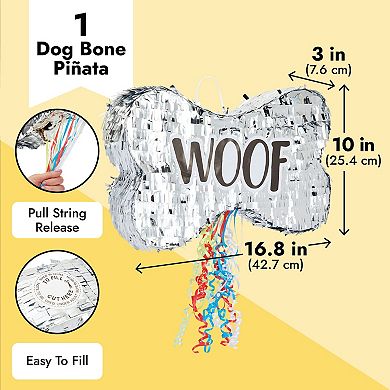 Small Pull String Puppy Pinata, Dog Bone Decorations For Party, 16.8 X 10 X 3 In