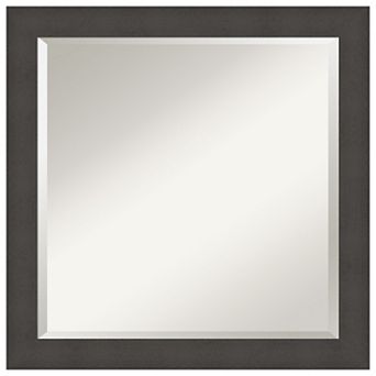 Blaine Light Pewter Narrow Beveled Framed Bathroom Wall Mirror