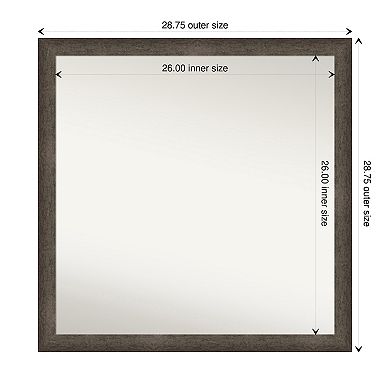 Dappled Light Bronze Narrow Non-beveled Wood Bathroom Wall Mirror