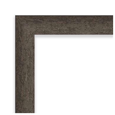 Dappled Light Bronze Narrow Non-beveled Wood Bathroom Wall Mirror