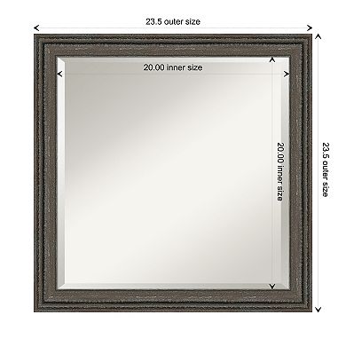 Upcycled Brown Grey Beveled Wood Framed Bathroom Wall Mirror