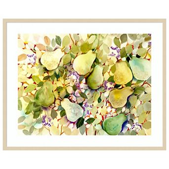 Pears By Neela Pushparaj Wood Framed Wall Art Print