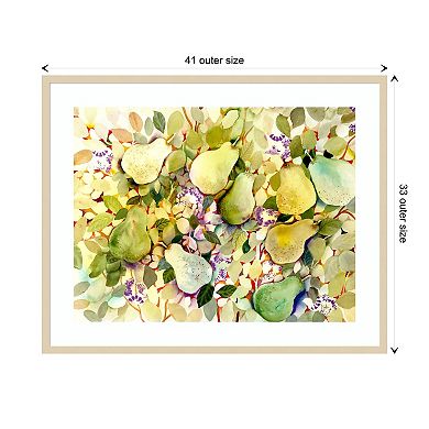 Pears By Neela Pushparaj Wood Framed Wall Art Print
