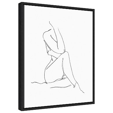 Nude Contour Sketch I By Ethan Harper Framed Canvas Wall Art Print