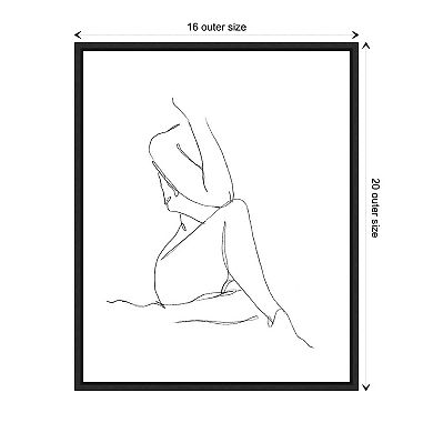 Nude Contour Sketch I By Ethan Harper Framed Canvas Wall Art Print