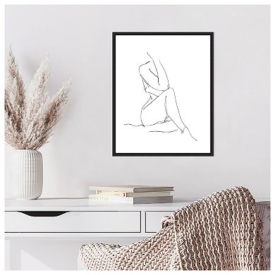Nude Contour Sketch I By Ethan Harper Framed Canvas Wall Art Print