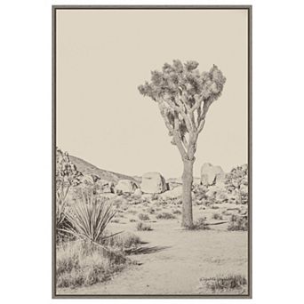 Joshua Tree Iii Neutral By Elizabeth Urquhart Framed Canvas Wall Art Print