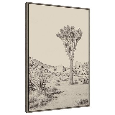Joshua Tree Iii Neutral By Elizabeth Urquhart Framed Canvas Wall Art Print
