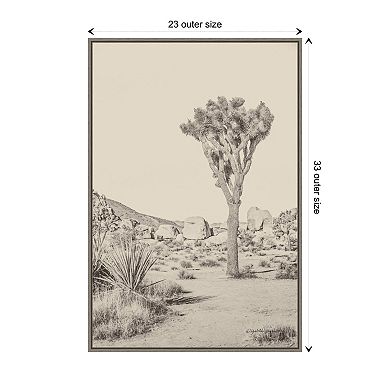 Joshua Tree Iii Neutral By Elizabeth Urquhart Framed Canvas Wall Art Print