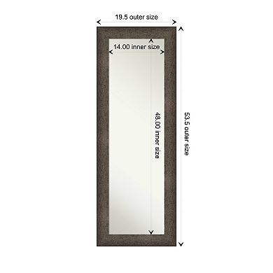Dappled Wood Non-beveled On The Door Mirror Full Length Mirror