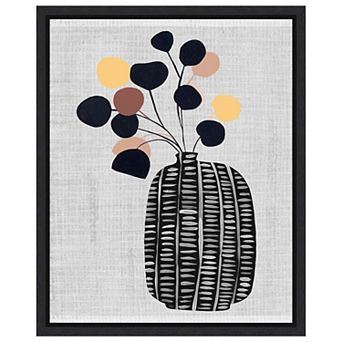 Decorated Vase With Plant Iii By Melissa W Framed Canvas Wall Art Print