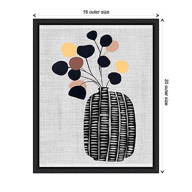 Decorated Vase With Plant Iii By Melissa W Framed Canvas Wall Art Print