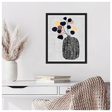 Decorated Vase With Plant Iii By Melissa W Framed Canvas Wall Art Print
