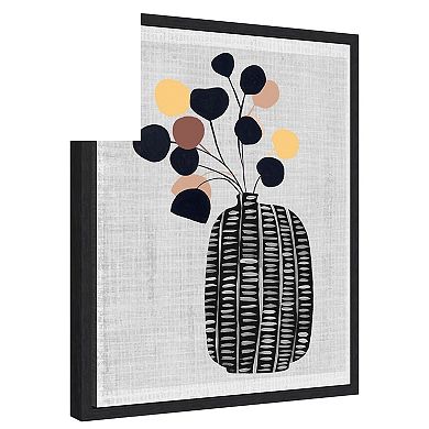 Decorated Vase With Plant Iii By Melissa W Framed Canvas Wall Art Print
