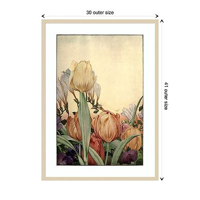 Garden Fantasy I Tulip Wood Framed Wall Art Print