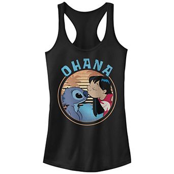 Disney's Lilo & Stitch Ohana Kiss Juniors' Racerback Graphic Tank