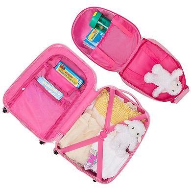 2 Pc Kids Luggage Set With 16" Rolling Suitcase And 12" Backpack