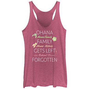Disney's Lilo & Stitch Ohana Meaning Tri-Blend Juniors' Racerback Graphic Tank