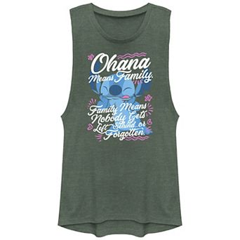Disney's Lilo & Stitch Ohana Meaning Stitch Juniors' Muscle Graphic Tank