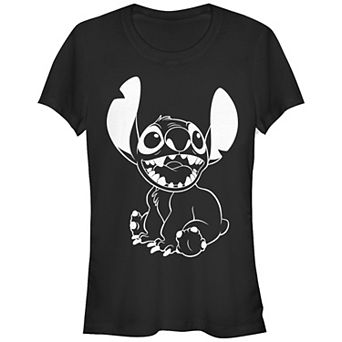 Disney's Lilo & Stitch White Lines Design Stitch Juniors' Graphic Tee