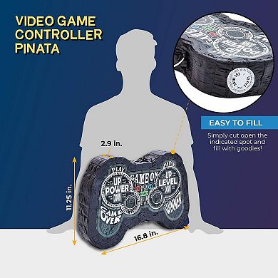 Small Video Game Controller Pinata For Gamer Birthday Party, 16.5x11x3 In