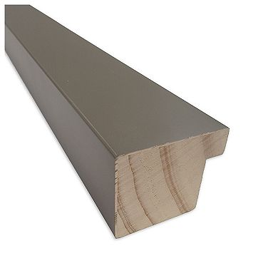 Edwin Clay Grey Beveled Wood Framed Bathroom Wall Mirror