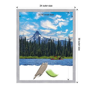 Grace Brushed Nickel Narrow Picture Frame, Photo Frame, Art Frame - Photo Size 22 X 28