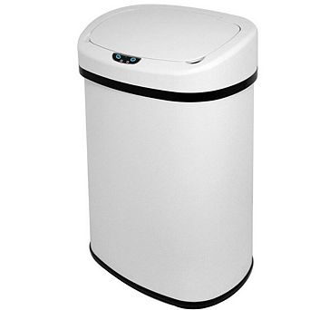 13 Gl Stainless Steel Motion Sensor Trash Can White
