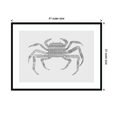 Crab By Bodflorent Wood Framed Wall Art Print