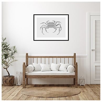 Crab By Bodflorent Wood Framed Wall Art Print
