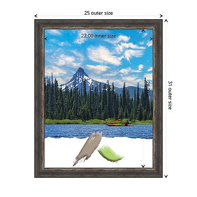 Bark Rustic Char Narrow Picture Frame, Photo Frame, Art Frame - Photo Size 22 X 28