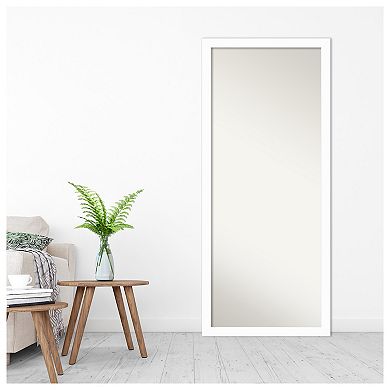 Basic Narrow Wood Non Beveled Full Length Floor Leaner Mirror