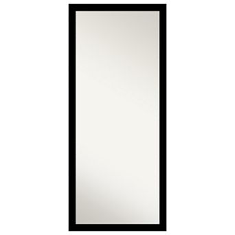 Basic Narrow Wood Non Beveled Full Length Floor Leaner Mirror