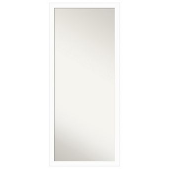 Basic Narrow Wood Non Beveled Full Length Floor Leaner Mirror