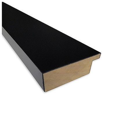 Basic Black Beveled Wood Framed Bathroom Wall Mirror