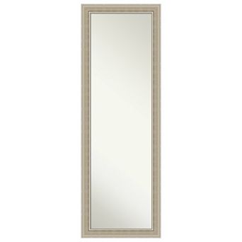 Mezzo Silver Wood Non-beveled On The Door Mirror Full Length Mirror