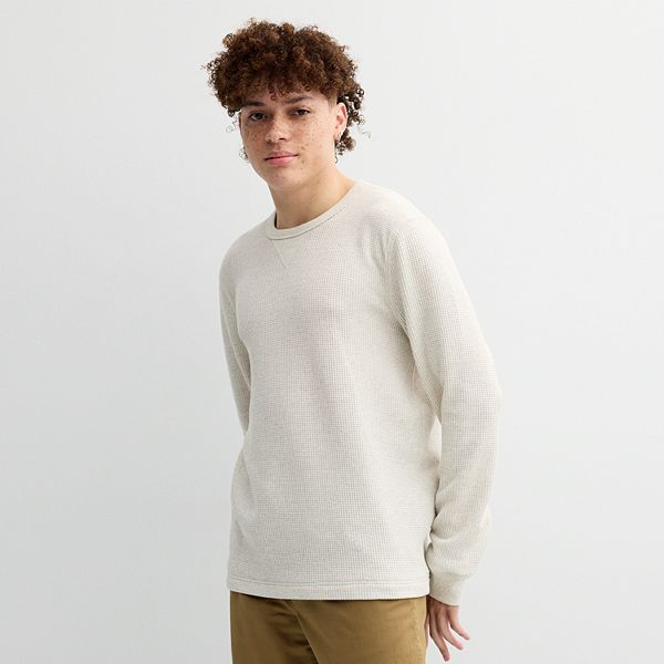 Men's Sonoma Goods For Life® The Essential Waffle Thermal Tee - Ivory Heather (L)