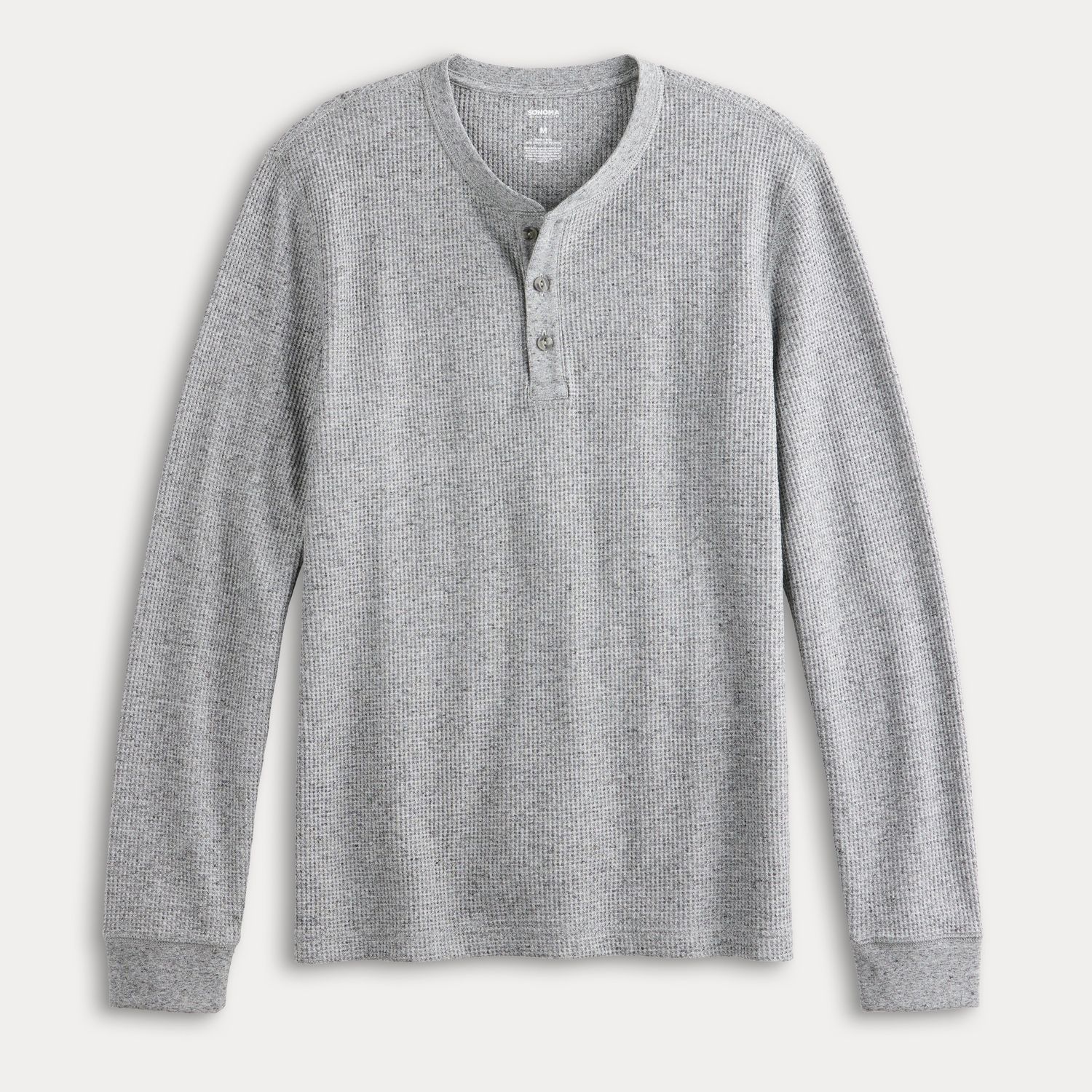 thumbnail image 2 of Men's Long Sleeve Henley 3 Button Pullover Cotton T-Shirt Crew Neck | UK 2 of 12