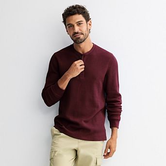 Men's Sonoma Goods For Life® Essential Long Sleeve Waffle Henley Tee