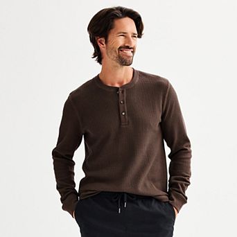Men's Sonoma Goods For Life® Long Sleeve Waffle Henley Tee