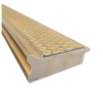 Trellis Gold Non-beveled Wood Bathroom Wall Mirror