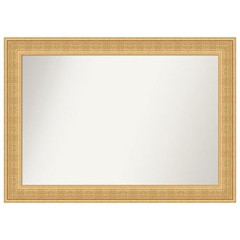 Trellis Gold Non-beveled Wood Bathroom Wall Mirror