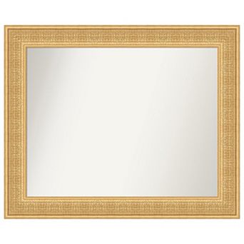 Trellis Gold Non-beveled Wood Bathroom Wall Mirror